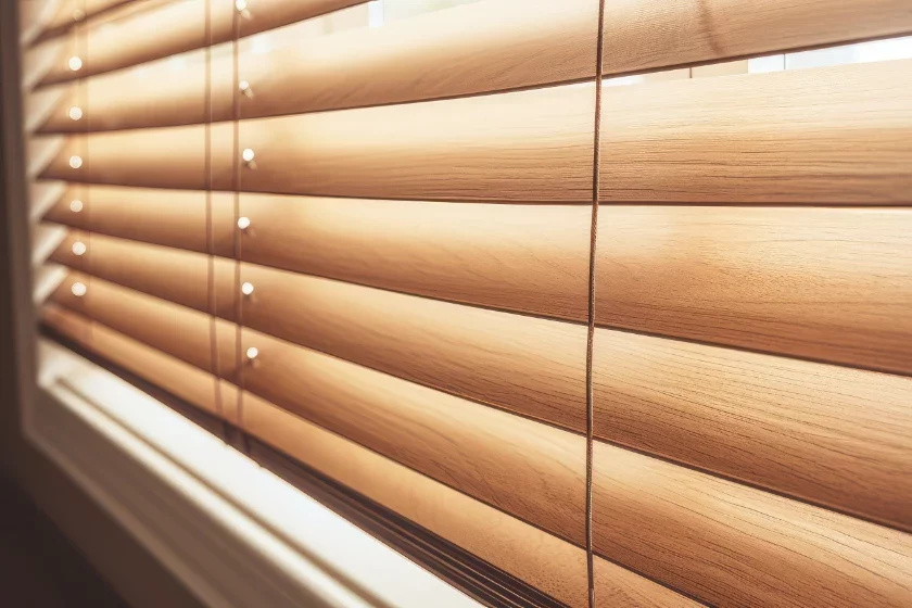 light faux wood blinds