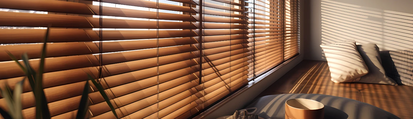 wooden blinds living room